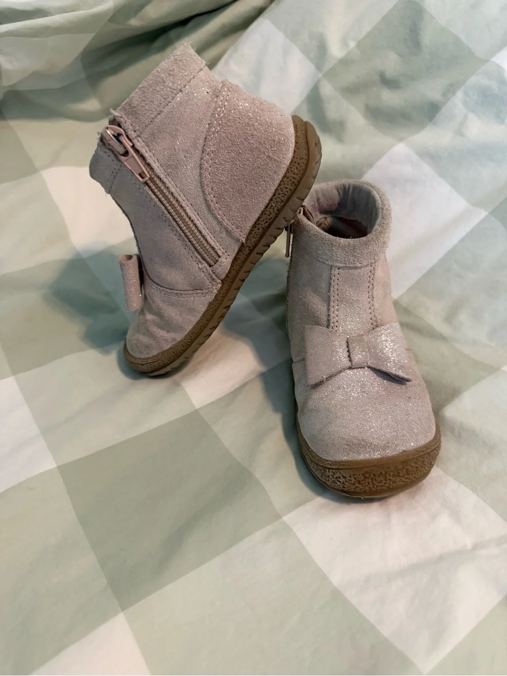 L’Amour Girls' Glitter Bow Ankle Boots - Pink